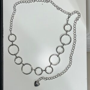 Silver hoops belt with  Heart Charm